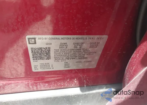 2019 GMC Terrain Slt from USA, damaged, VIN 3GKALPEV9KL260285